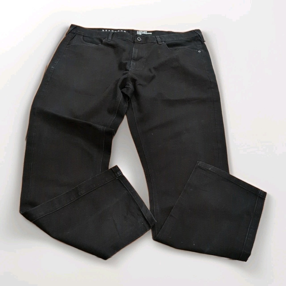 Sean John Mercer Slim Straight Jeans Sz 42x34 Mens Black Stretch Pants NWOT